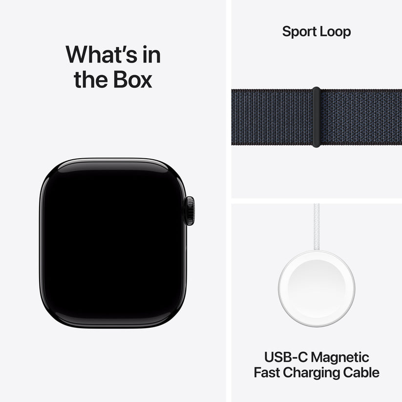 Apple Watch Series 10 GPS 42mm Jet Black Aluminium Case with Ink Sport Loop - iSTYLE RS