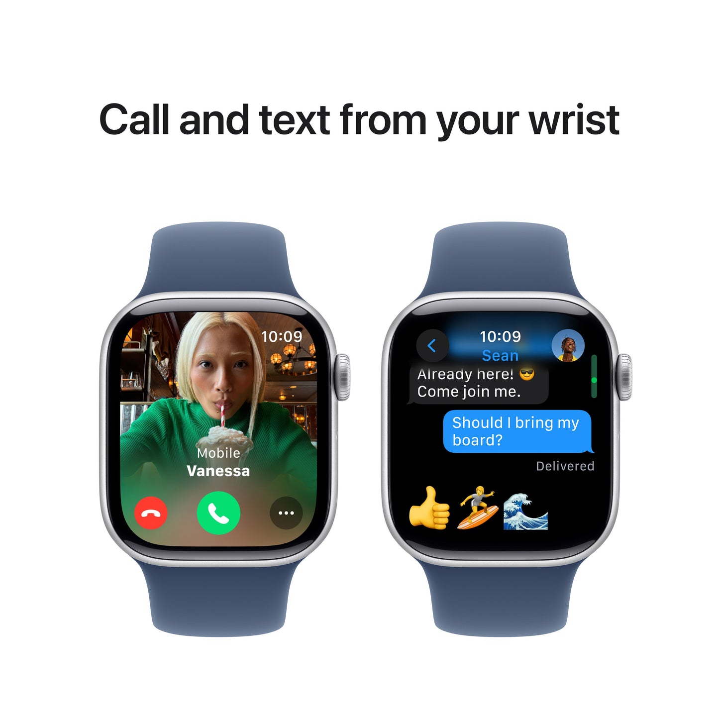 Apple Watch Series 10 GPS 42mm Silver Aluminium Case with Denim Sport Band - S/M - iSTYLE RS