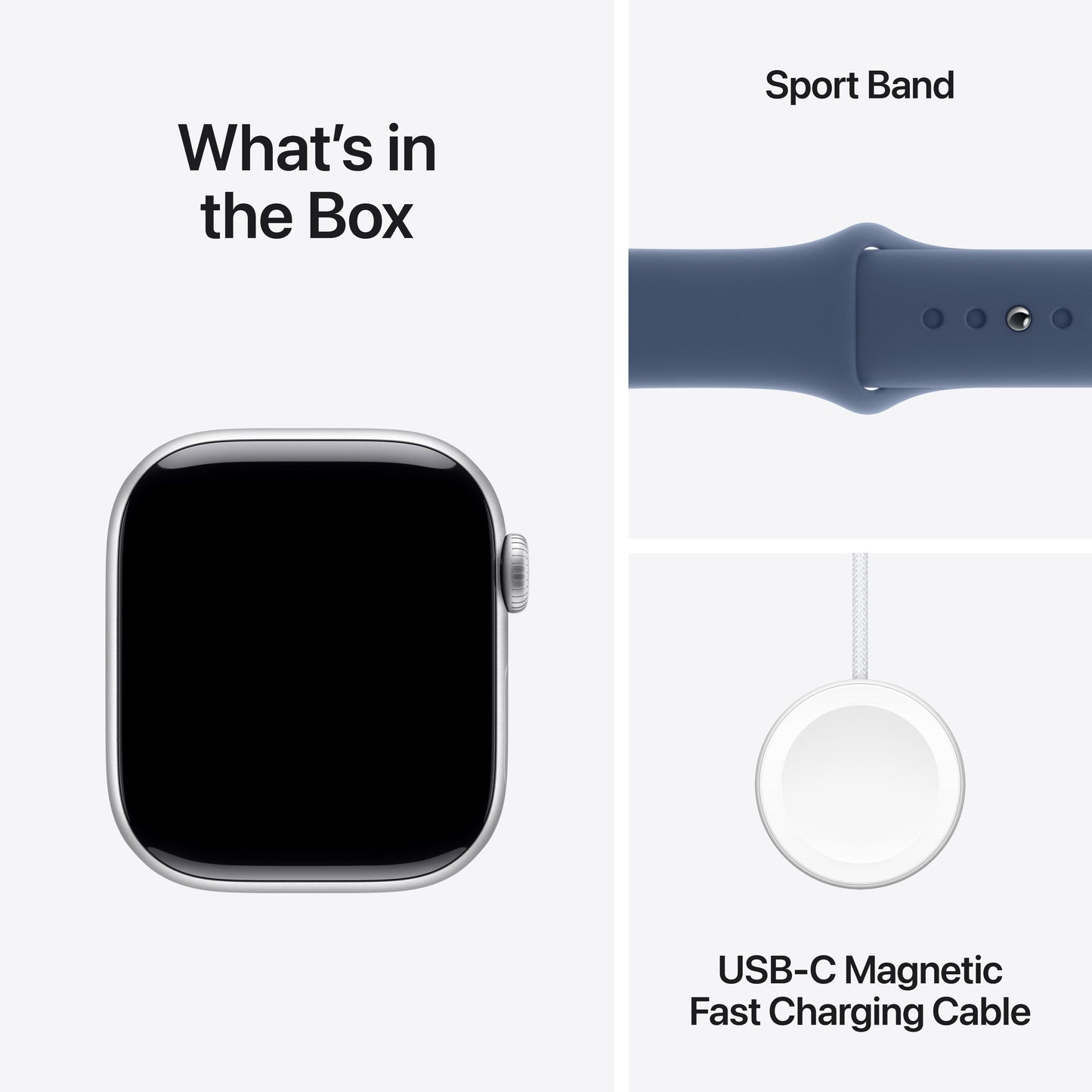 Apple Watch Series 10 GPS 42mm Silver Aluminium Case with Denim Sport Band - S/M - iSTYLE RS