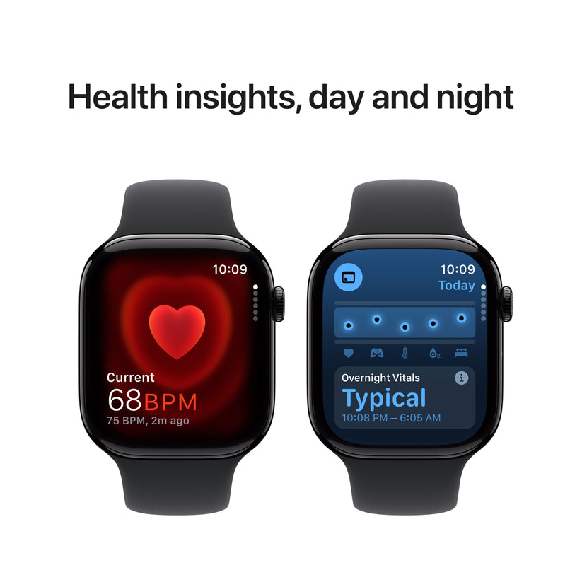 Apple Watch Series 10 GPS 46mm Jet Black Aluminium Case with Black Sport Band - S/M - iSTYLE RS
