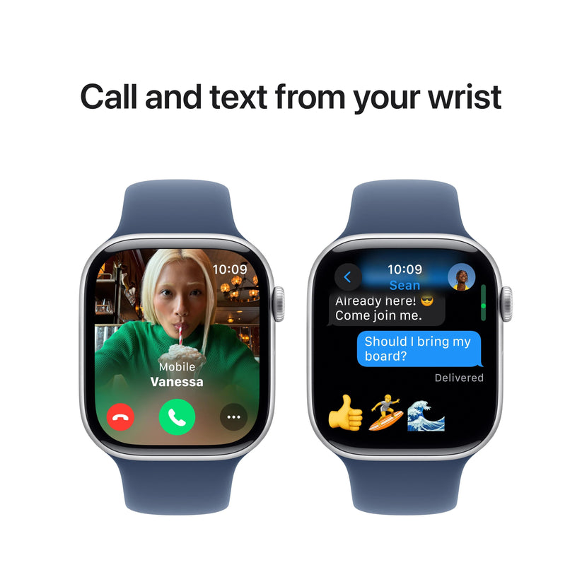 Apple Watch Series 10 GPS 46mm Silver Aluminium Case with Denim Sport Band - M/L - iSTYLE RS