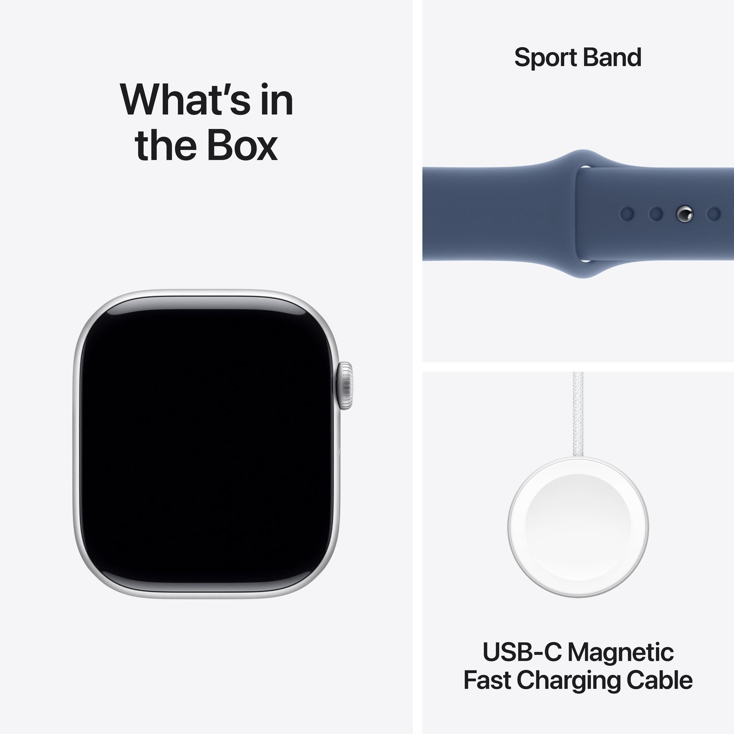 Apple Watch Series 10 GPS 46mm Silver Aluminium Case with Denim Sport Band - S/M - iSTYLE RS
