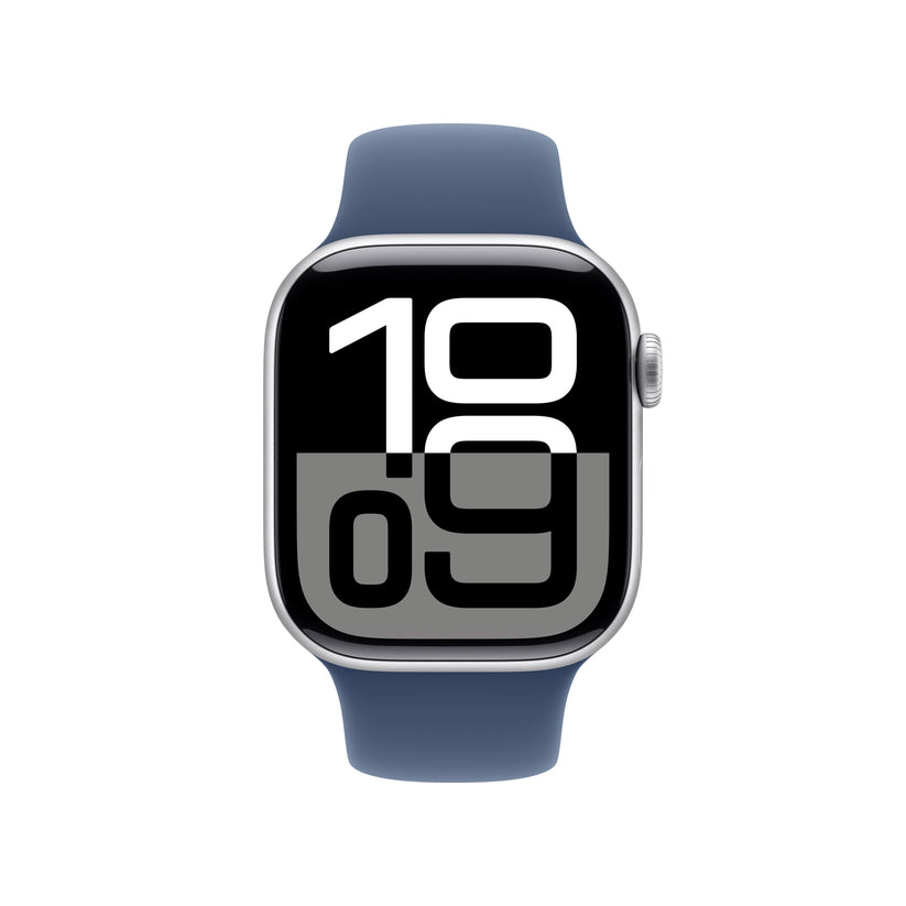 Apple Watch Series 10 GPS 42mm Silver Aluminium Case with Denim Sport Band - S/M - iSTYLE RS