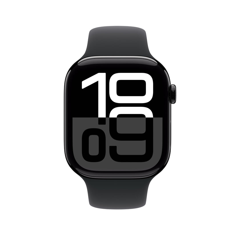 Apple Watch Series 10 GPS 46mm Jet Black Aluminium Case with Black Sport Band - M/L - iSTYLE RS