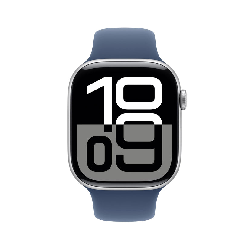 Apple Watch Series 10 GPS 46mm Silver Aluminium Case with Denim Sport Band - M/L - iSTYLE RS
