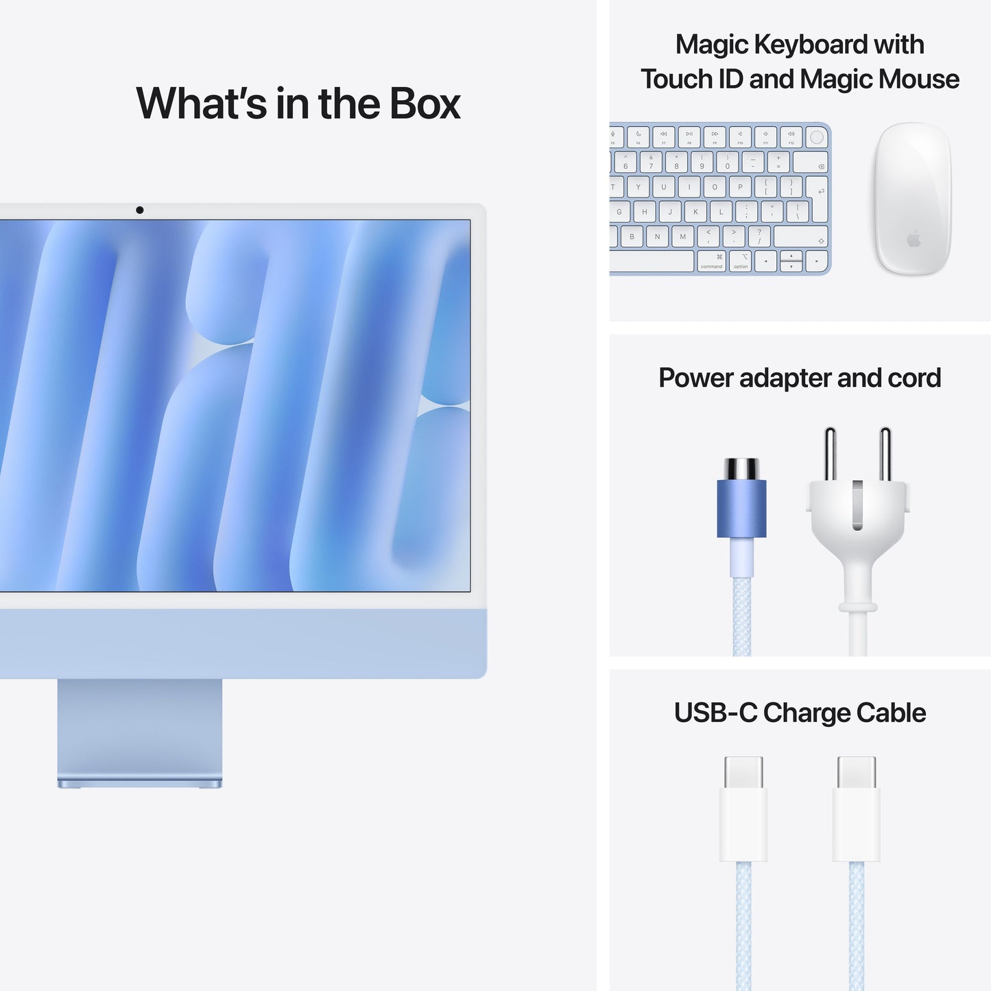 24-inčni iMac M4 sa 4,5K Retina displejom, 10-jezgarnim CPU-om, 10-jezgarnim GPU-om, 16GB objedinjene memorije i 512GB SSD - Blue - iSTYLE RS