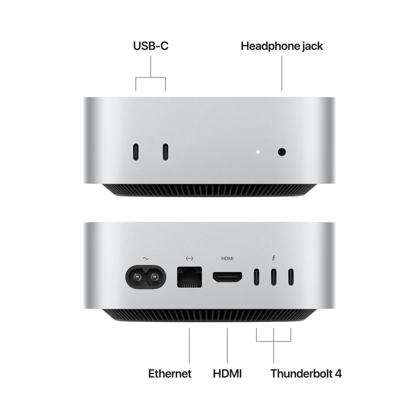 Mac mini M4 sa 10-jezgarnim CPU-om, 10-jezgarnim GPU-om, 16GB objedinjene memorije i 256GB SSD-om - iSTYLE RS