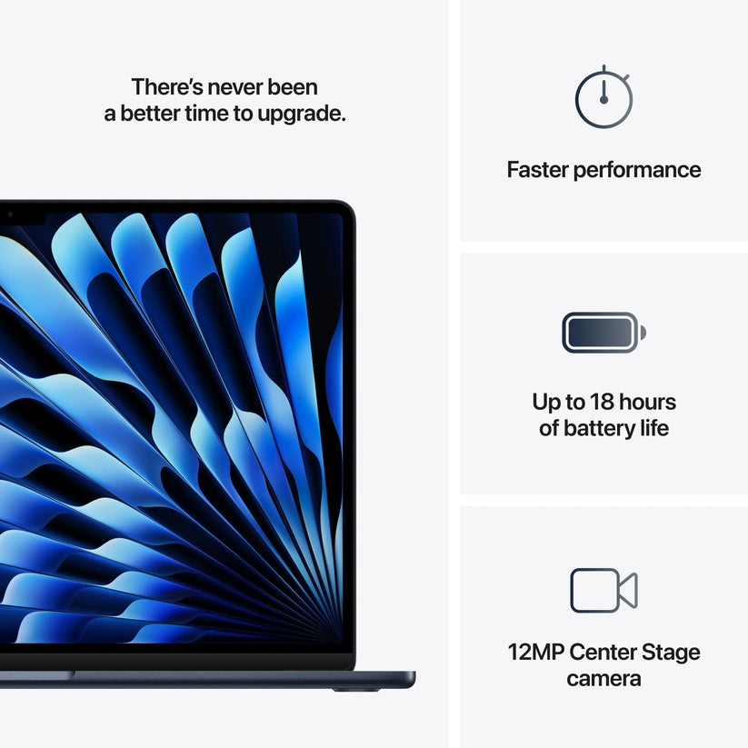 15-inčni MacBook Air M4 sa 10-jezgarnim CPU-om, 10-jezgarnim GPU-om, 16GB objedinjene memorije i 512GB SSD - Midnight - iSTYLE RS