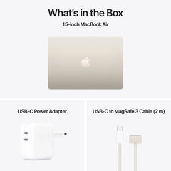 15-inčni MacBook Air M4 sa 10-jezgarnim CPU-om, 10-jezgarnim GPU-om, 16GB objedinjene memorije i 256GB SSD - Starlight - iSTYLE RS