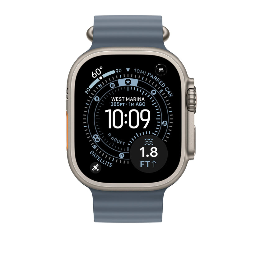 49mm Anchor Blue Ocean Band - Natural Titanium Finish - iSTYLE RS