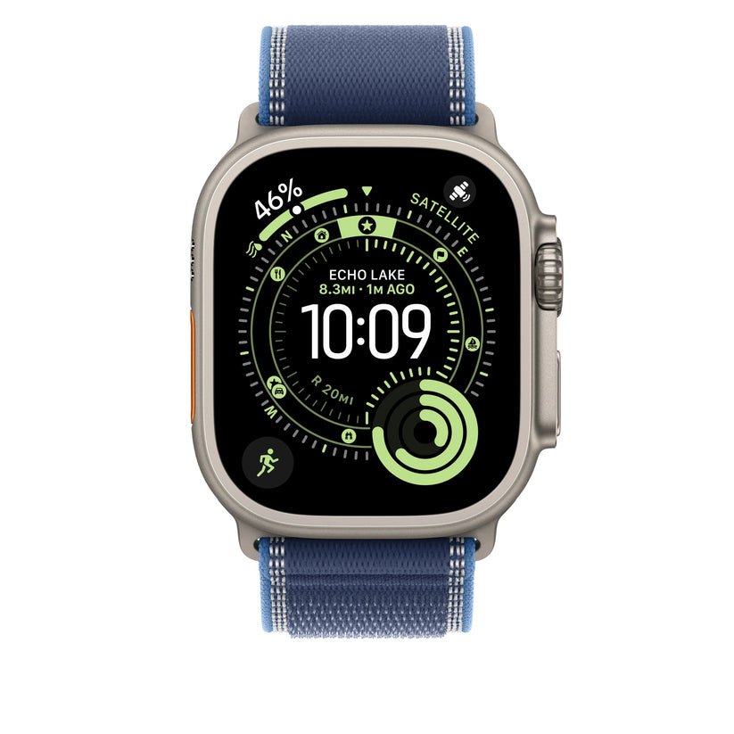 49mm Blue/Bright Blue Trail Loop – M/L - Natural Titanium Finish - iSTYLE RS