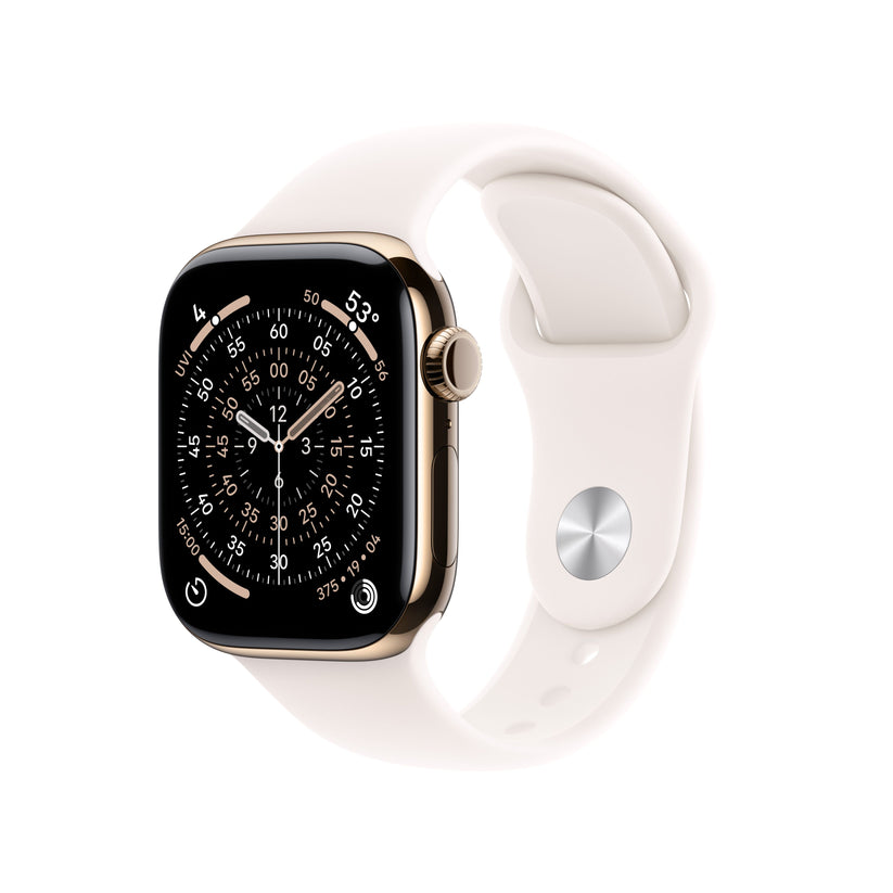 Apple Watch Series 11 GPS + Cellular 42mm Gold Titanium Case with Light Blush Sport Band - S/M - iSTYLE.rs