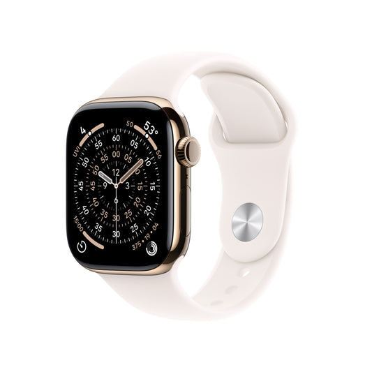 Apple Watch Series 11 GPS + Cellular 42mm Gold Titanium Case with Light Blush Sport Band - S/M - iSTYLE.rs