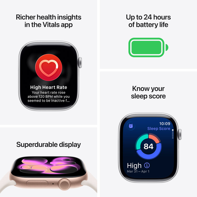 Apple Watch Series 11 GPS + Cellular 42mm Jet Black Aluminium Case with Black Sport Band - S/M - iSTYLE.rs