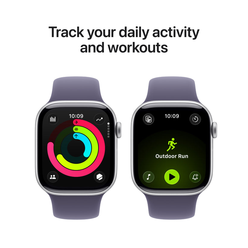 Apple Watch Series 11 GPS + Cellular 42mm Silver Aluminium Case with Purple Fog Sport Band - M/L - iSTYLE.rs