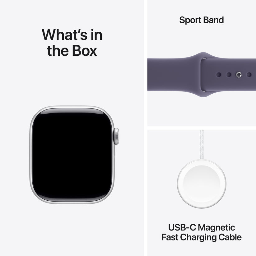 Apple Watch Series 11 GPS + Cellular 42mm Silver Aluminium Case with Purple Fog Sport Band - M/L - iSTYLE.rs