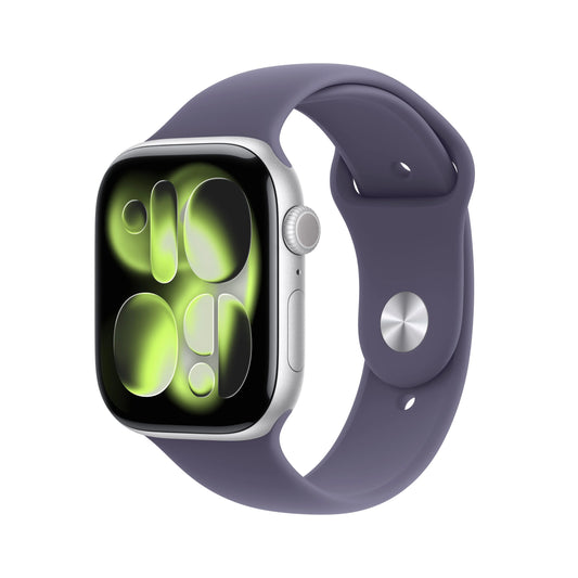 Apple Watch Series 11 GPS 46mm Silver Aluminium Case with Purple Fog Sport Band - M/L - iSTYLE RS