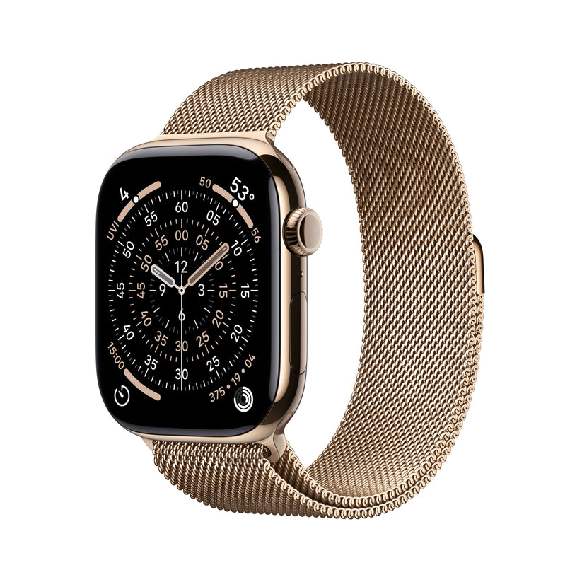Apple Watch Series 11 GPS + Cellular 46mm Gold Titanium Case with Gold Milanese Loop - M/L - iSTYLE.rs