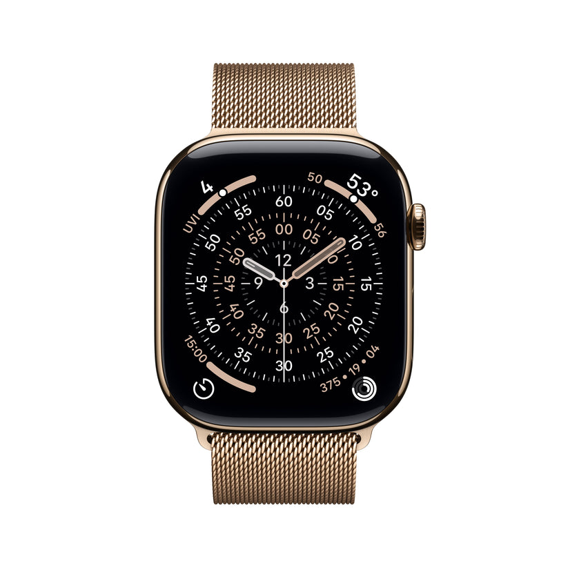 Apple Watch Series 11 GPS + Cellular 46mm Gold Titanium Case with Gold Milanese Loop - S/M - iSTYLE.rs