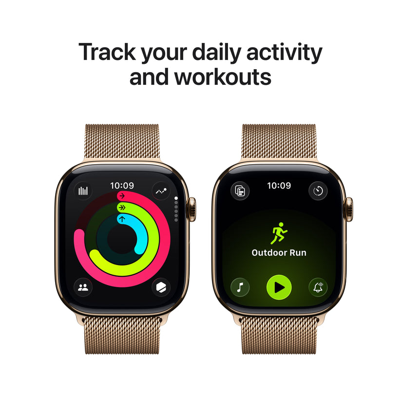 Apple Watch Series 11 GPS + Cellular 46mm Gold Titanium Case with Gold Milanese Loop - S/M - iSTYLE.rs