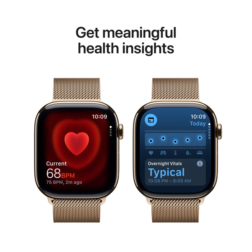 Apple Watch Series 11 GPS + Cellular 46mm Gold Titanium Case with Gold Milanese Loop - S/M - iSTYLE.rs