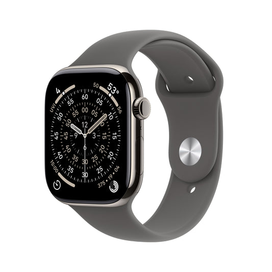 Apple Watch Series 11 GPS + Cellular 46mm Natural Titanium Case with Stone Grey Sport Band - M/L - iSTYLE.rs