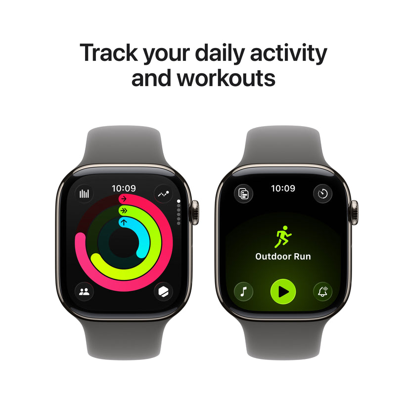Apple Watch Series 11 GPS + Cellular 46mm Natural Titanium Case with Stone Grey Sport Band - M/L - iSTYLE.rs
