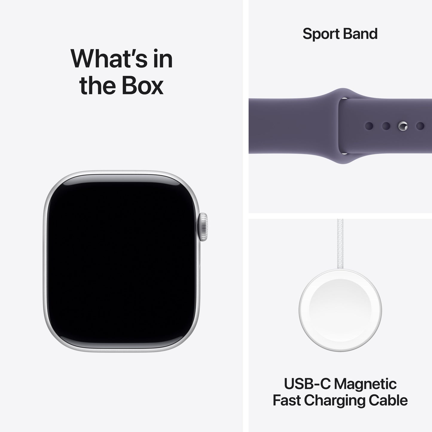 Apple Watch Series 11 GPS + Cellular 46mm Silver Aluminium Case with Purple Fog Sport Band - M/L - iSTYLE.rs