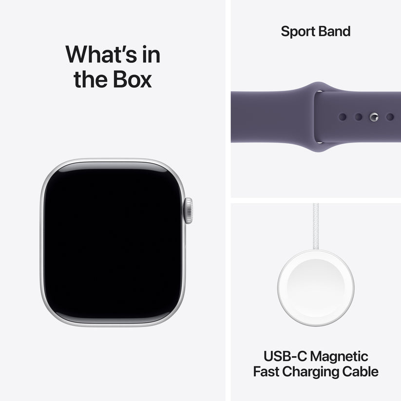 Apple Watch Series 11 GPS + Cellular 46mm Silver Aluminium Case with Purple Fog Sport Band - M/L - iSTYLE.rs