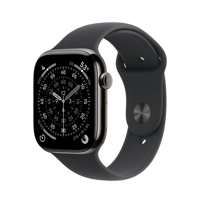 Apple Watch Series 11 GPS + Cellular 46mm Slate Titanium Case with Black Sport Band - M/L - iSTYLE.rs