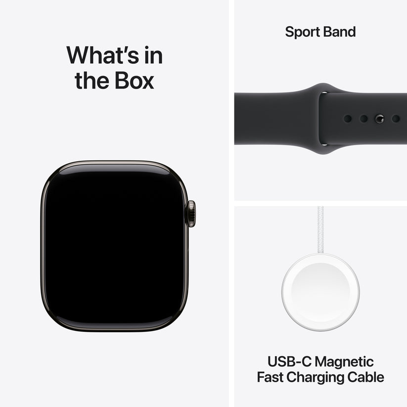 Apple Watch Series 11 GPS + Cellular 46mm Slate Titanium Case with Black Sport Band - M/L - iSTYLE.rs