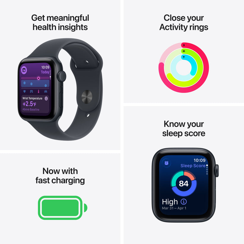 Apple Watch SE 3 GPS + Cellular 44mm Midnight Aluminium Case with Midnight Sport Band - S/M - iSTYLE.rs