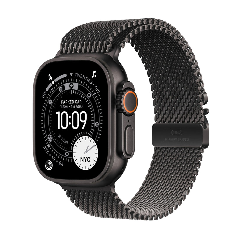 Apple Watch Ultra 3 GPS + Cellular 49mm Black Titanium Case with Black Titanium Milanese Loop - Large - iSTYLE RS