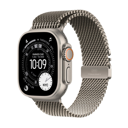 Apple Watch Ultra 3 GPS + Cellular 49mm Natural Titanium Case with Natural Titanium Milanese Loop - Medium - iSTYLE RS