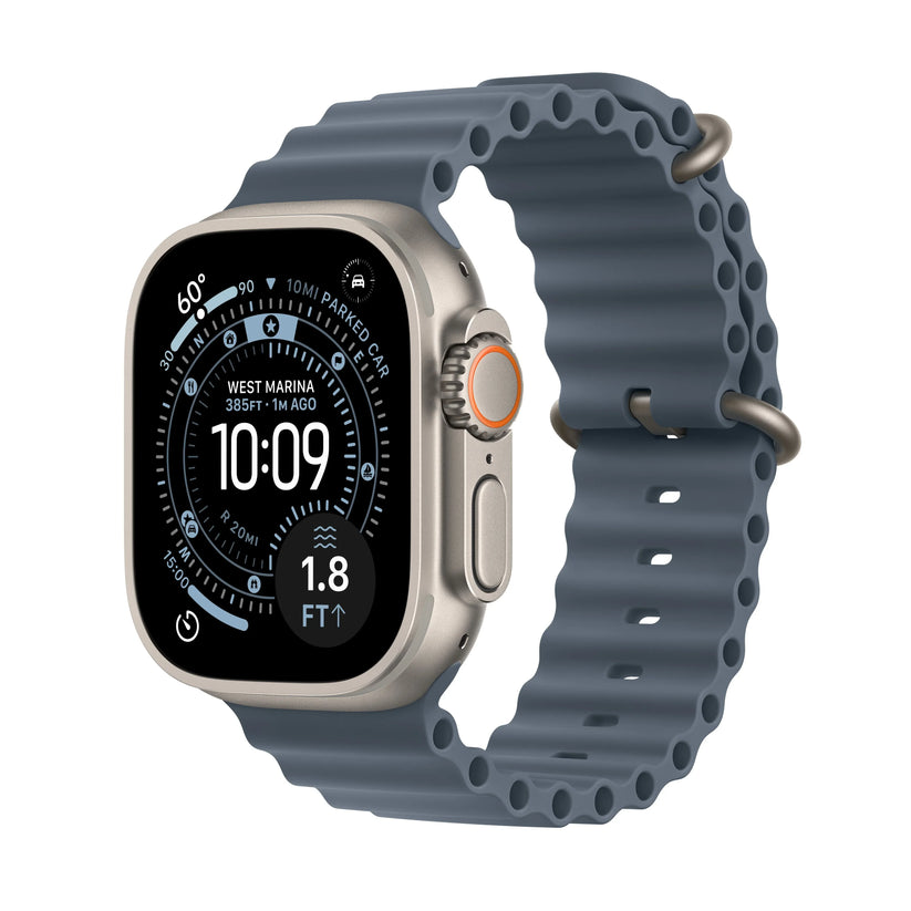 Apple Watch Ultra 3 GPS + Cellular 49mm Natural Titanium Case with Anchor Blue Ocean Band - iSTYLE RS
