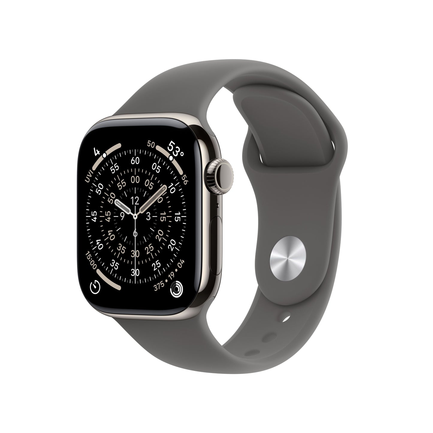 Apple Watch Series 11 GPS + Cellular 42mm Natural Titanium Case with Stone Grey Sport Band - S/M - iSTYLE.rs