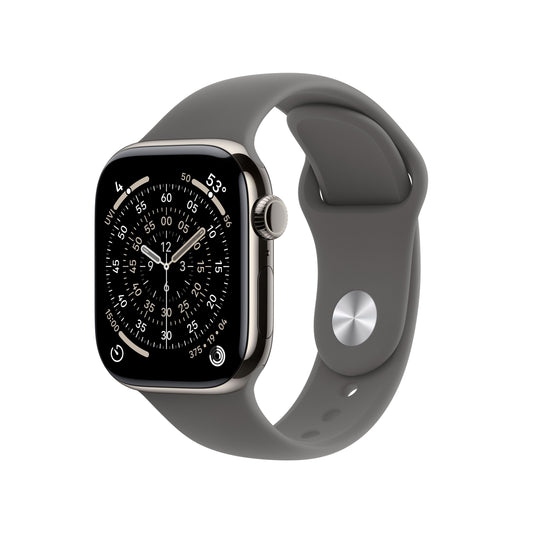 Apple Watch Series 11 GPS + Cellular 42mm Natural Titanium Case with Stone Grey Sport Band - S/M - iSTYLE.rs