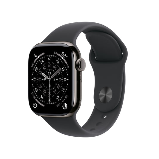 Apple Watch Series 11 GPS + Cellular 42mm Slate Titanium Case with Black Sport Band - M/L - iSTYLE.rs