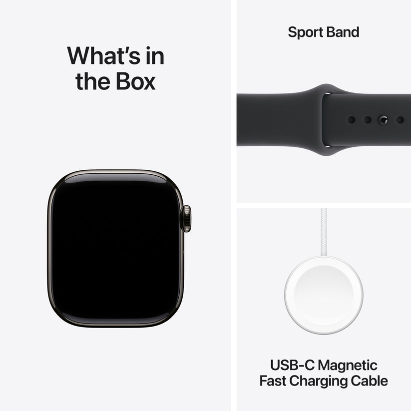 Apple Watch Series 11 GPS + Cellular 42mm Slate Titanium Case with Black Sport Band - S/M - iSTYLE.rs