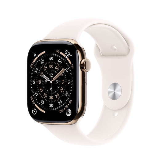 Apple Watch Series 11 GPS + Cellular 46mm Gold Titanium Case with Light Blush Sport Band - S/M - iSTYLE.rs