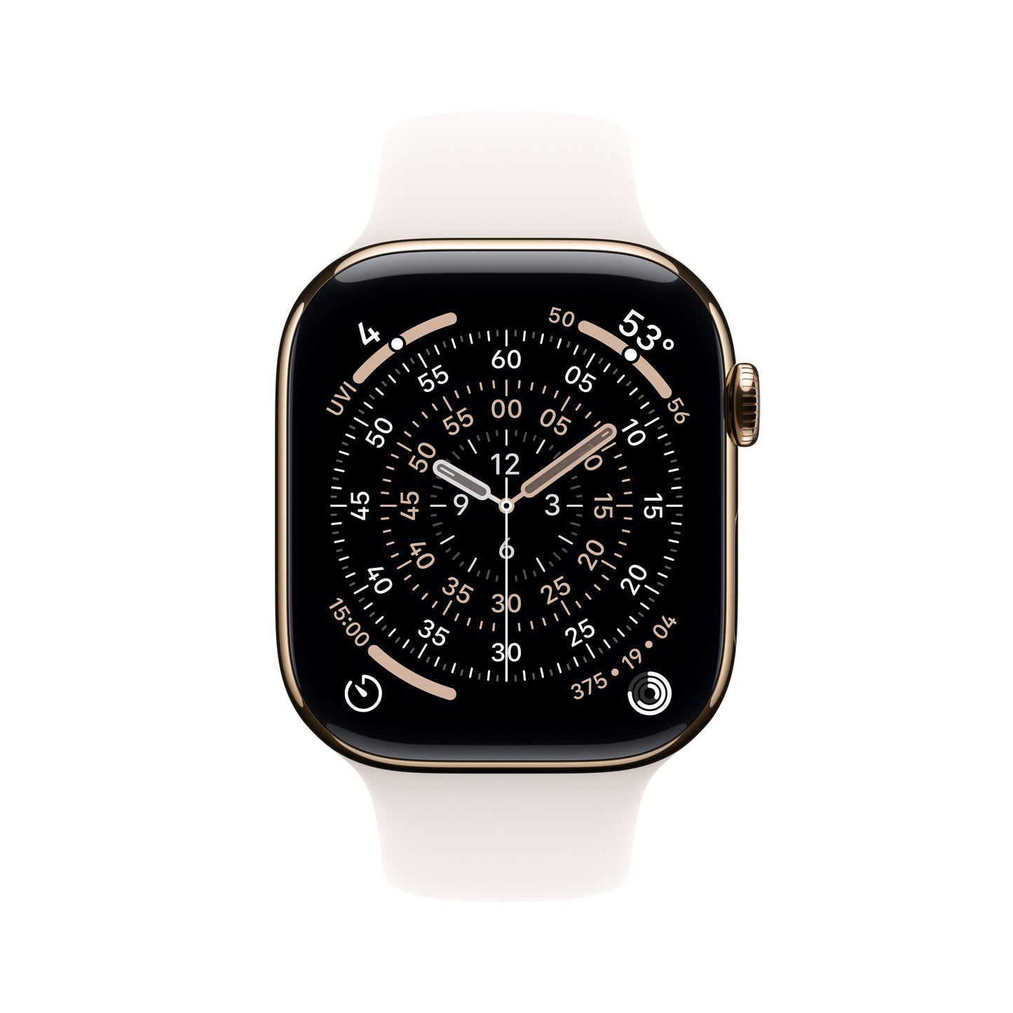 Apple Watch Series 11 GPS + Cellular 46mm Gold Titanium Case with Light Blush Sport Band - S/M - iSTYLE.rs