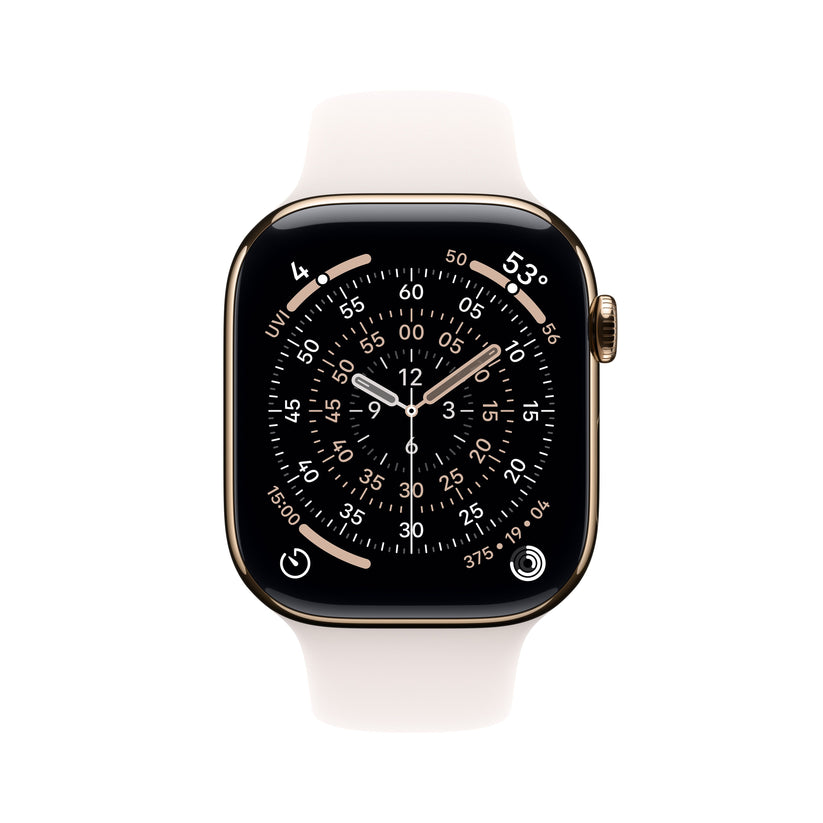 Apple Watch Series 11 GPS + Cellular 46mm Gold Titanium Case with Light Blush Sport Band - S/M - iSTYLE.rs