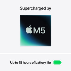 15-inčni MacBook Air: Apple M5 sa 10-jezgarnim CPU-om i 10-jezgarnim GPU-om, 2TB SSD, 16GB RAM, International English (QWERTY) - Silver CTO