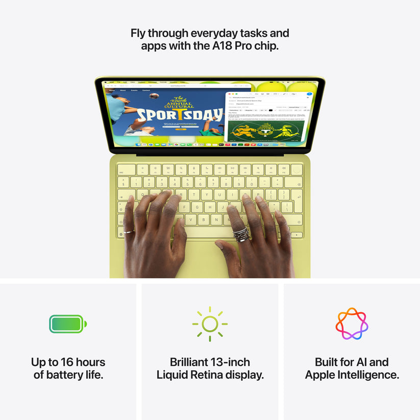 13-inch MacBook Neo: Apple A18 Pro chip with 6‑core CPU and 5‑core GPU, Magic Keyboard with Touch ID, 512GB SSD - Indigo - iSTYLE.rs