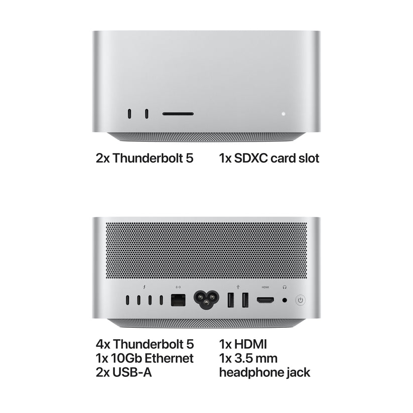 Mac Studio M5 Ultra sa 36-jezgarnim CPU-om i 80-jezgarnim GPU-om, 96GB SSD, 8TB RAM - Silver CTO