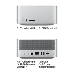 Mac Studio M5 Ultra sa 30-jezgarnim CPU-om i 64-jezgarnim GPU-om, 256GB SSD, 8TB RAM - Silver CTO