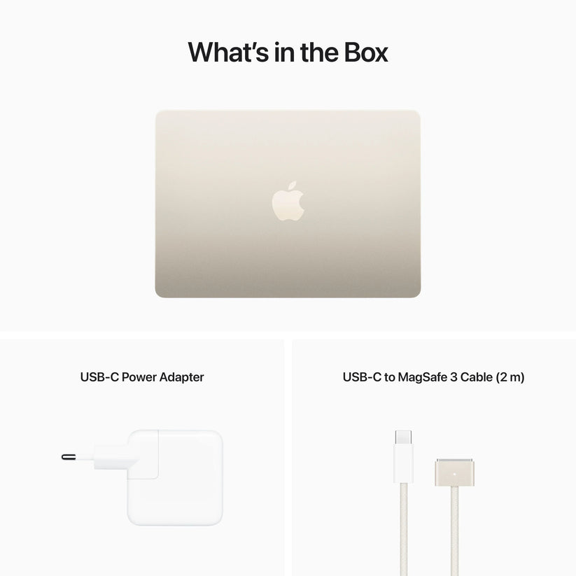 13-inčni MacBook Air M2 sa 8‑jezgarnim CPU-om, 8‑jezgarnim GPU-om, 16GB objedinjene memorije i 256GB SSD-om - Starlight (Copy) - iSTYLE RS