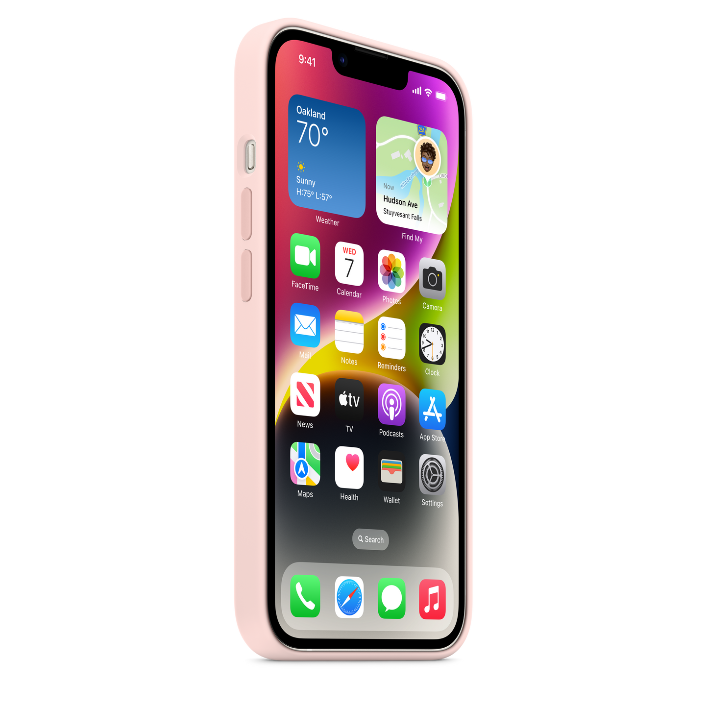 iPhone 14 Silicone Case sa MagSafe-om - Chalk Pink - iSTYLE RS