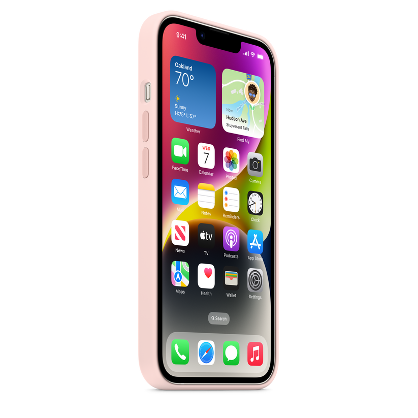 iPhone 14 Silicone Case sa MagSafe-om - Chalk Pink - iSTYLE RS