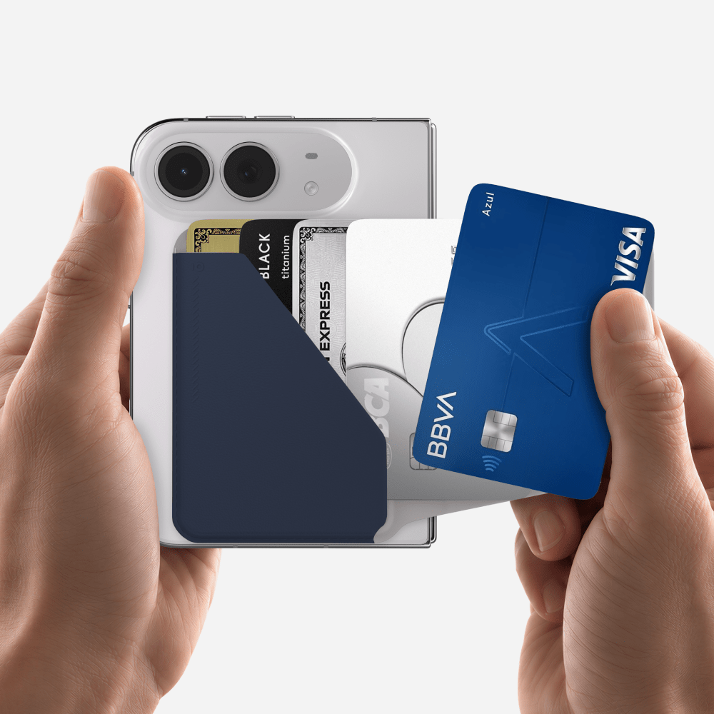 MOFT Stand Wallet (4-5 Cards) & Stand for iPhone Duo - Navy Blue